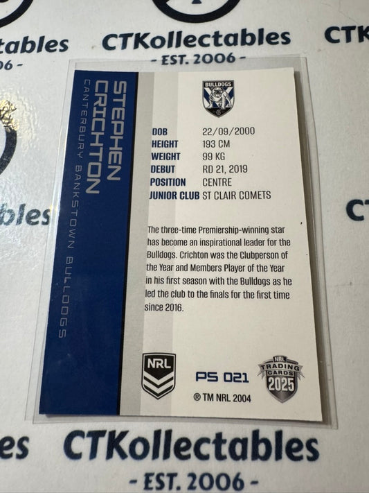 2025 NRL Traders Silver Parallel PS 021 Stephen Crichton Bulldogs