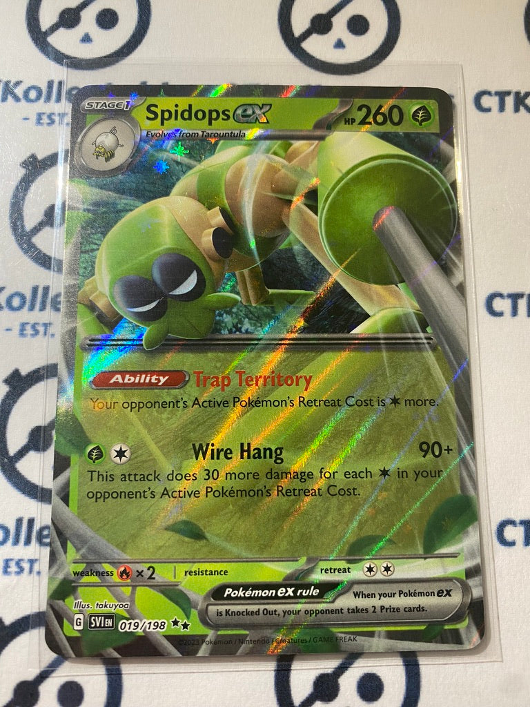 Spidops EX Ultra Rare #019/198 2023 Scarlet & Violet Pokmon TCG CTKollectables Spidops EX Ultra Rare #019/198 2023 Scarlet & Violet Pokmon TCG CTKollectables