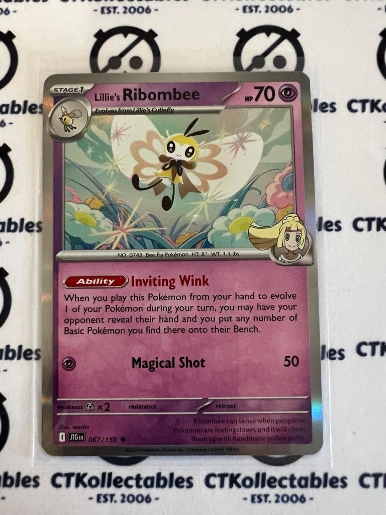 Lillie's Ribombee Holo Rare #067/159 Journey Together Pokemon Card TCG