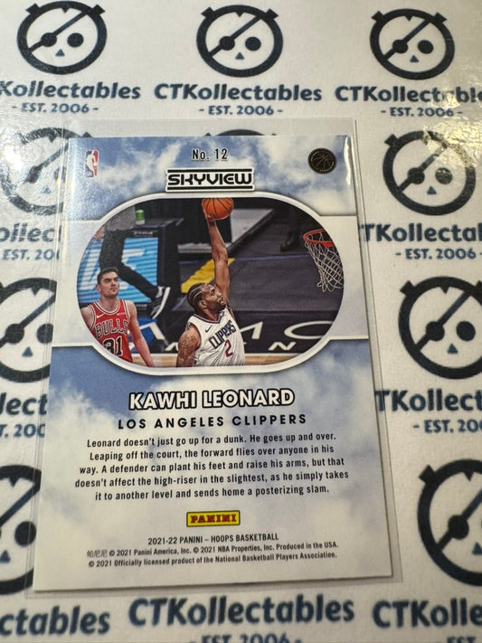 2021-22 NBA Panini Hoops Kawhi Leonard Skyview #12 Clippers