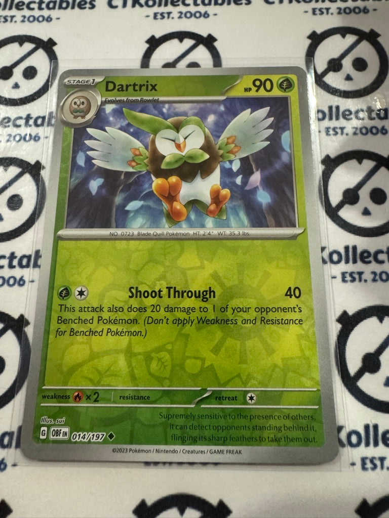 Dartrix Reverse Holo #014/197 2023 Obsidian Flames Pokemon Card