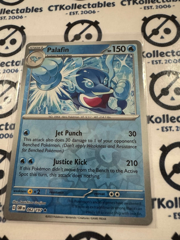 Palafin Reverse Holo #062/197 2023 Obsidian Flames Pokemon Card