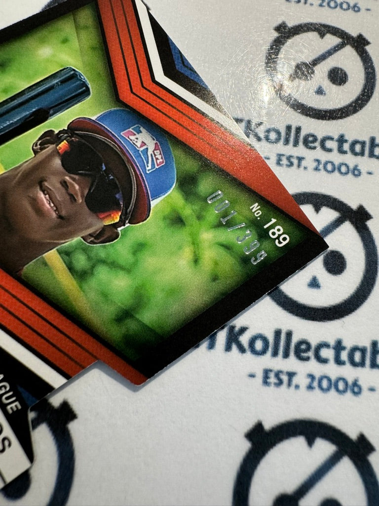2023 Panini Baseball Elite Extra #001/399 Angel De Los Santos Auto Die Cut