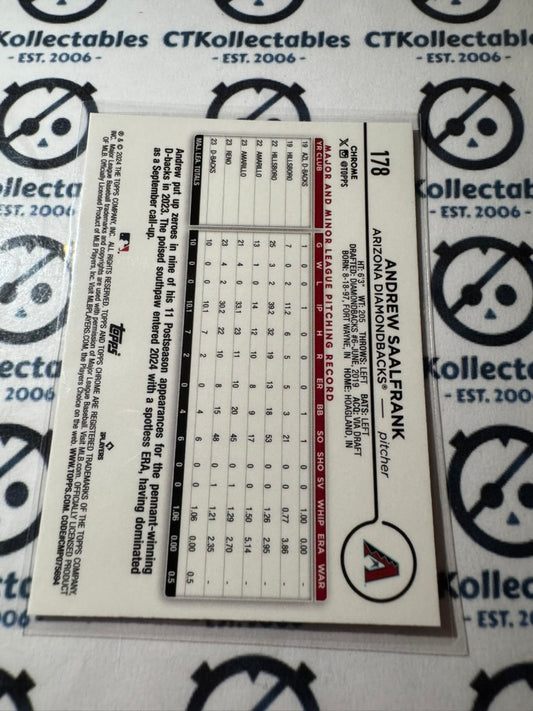 2024 Topps Chrome Baseball Andrew Saalfrank Raywave Rookie Refractor #178 RC