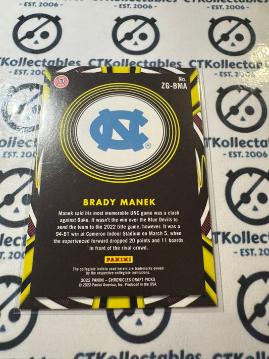 2022 NBA Panini Chronicles Draft Picks Brady Manek Gamma Rays ZG-BMA