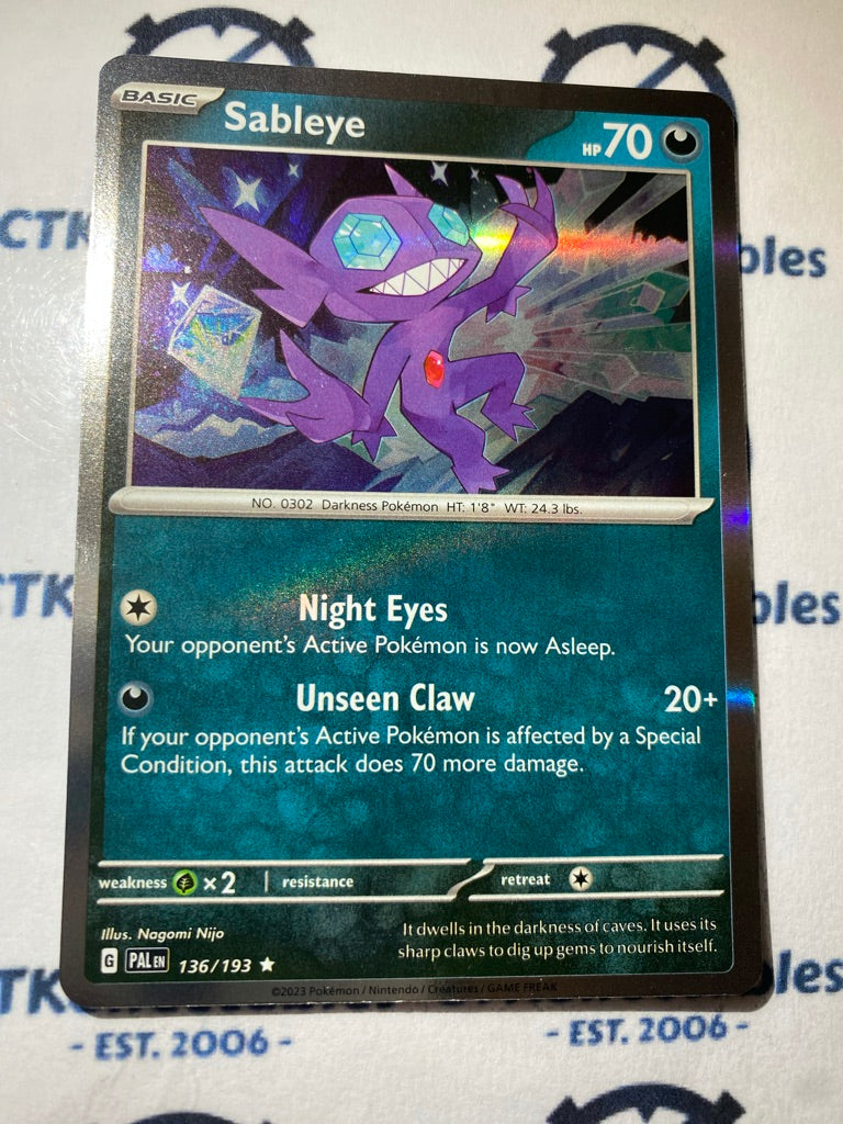 Sableye Holo Rare #136/193 2023 Paldea Evolved Pokemon Card