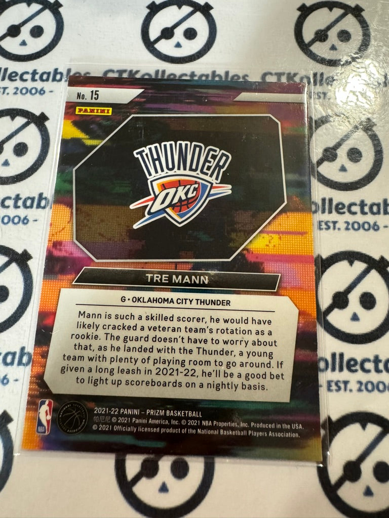 2021-22 NBA Panini Prizm Tre Mann Instant Impact RC #15 OKC