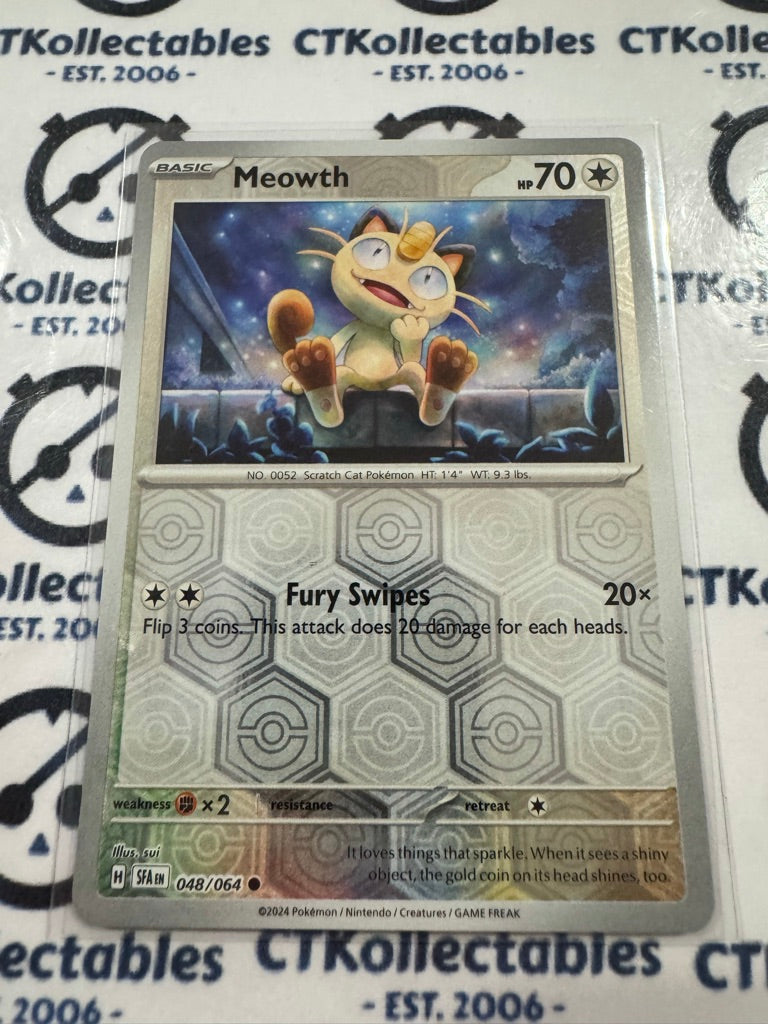Meowth Reverse Holo #048/064 2024 Shrouded Fable Pokemon TCG