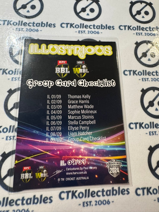 2024/25 TLA Cricket Traders Group Card checklist Illustrious IL09/09 Renegades