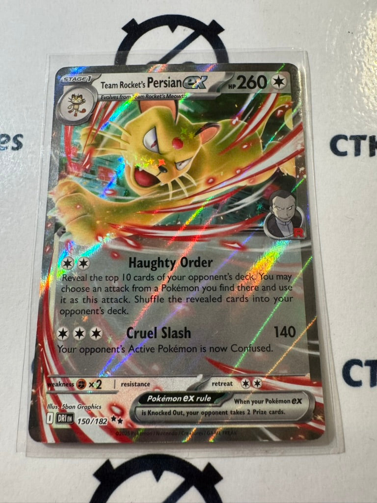 Team Rocket's Persian EX Double Rare #150/182 Scarlet & Violet Destined Rivals
