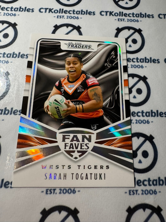 2025 NRL Traders  Fan Faves FF 51 / 51 WESTS TIGERS SARAH TOGATUKI