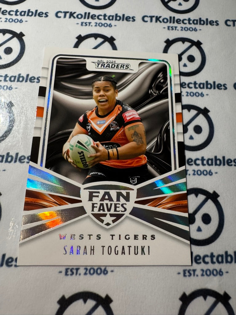 2025 NRL Traders Fan Faves FF 51 / 51 WESTS TIGERS SARAH TOGATUKI