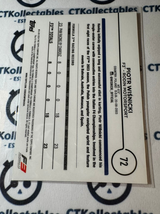 2024 Topps Chrome F1 Future Stars Piotra Wisnicki #72 F3