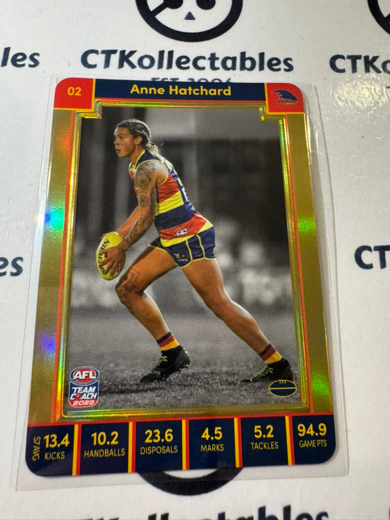 2023 AFLW Teamcoach Gold card #02 Anne Hatchard Crows