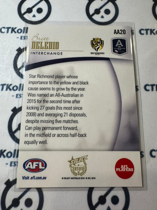 2016 AFL Select Certified Brett Deledio All Australian #AA20 Tigers