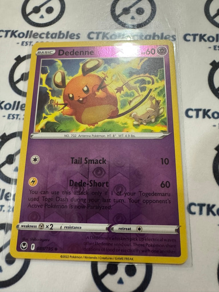Dedenne Reverse Holo #085/195 Sword & Shield Silver Tempest Pokemon Card