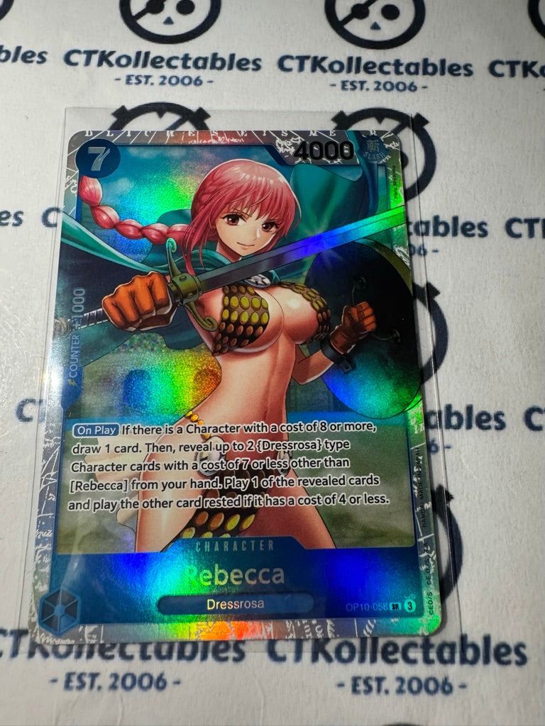 One Piece TCG Rebecca Super Rare Card OP10-058 SR Royal Blood NM/M