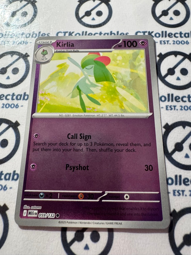 Kirlia Reverse Holo #059/132 Mega Evolution Pokemon