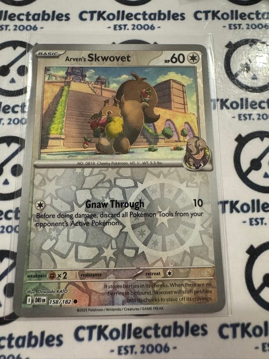 Arven's Skwovet Reverse Holo #158/182 Scarlet & Violet Destined Rivals