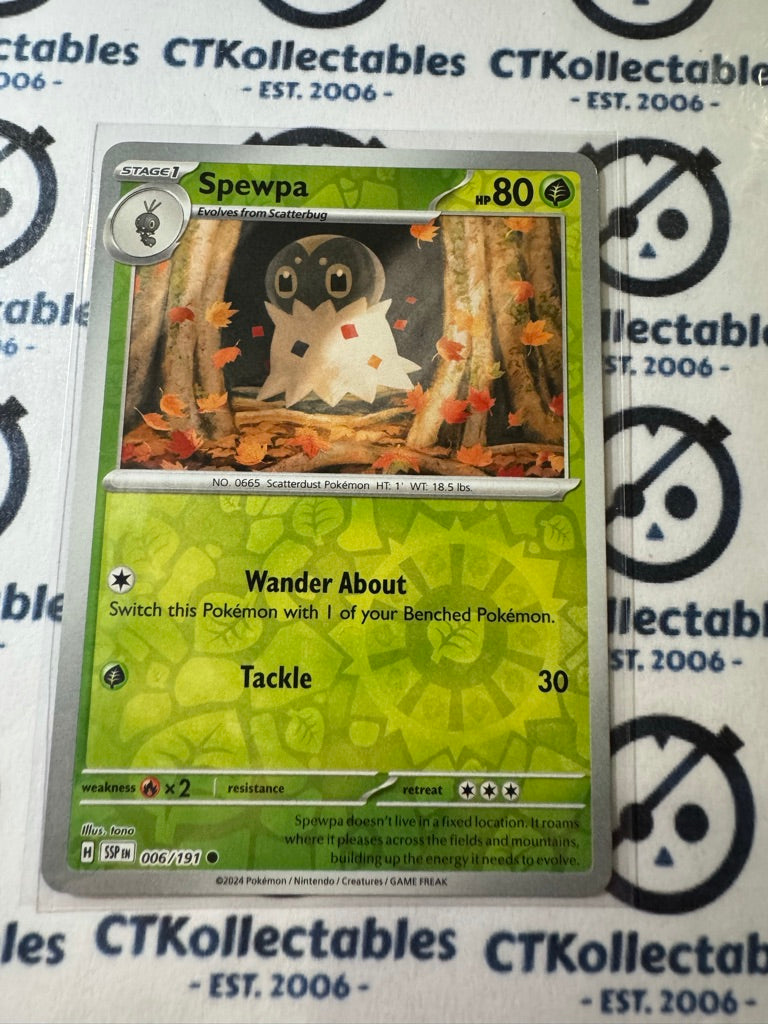 Spewda Reverse Holo #006/191 Surging Sparks Pokémon TCG 2024
