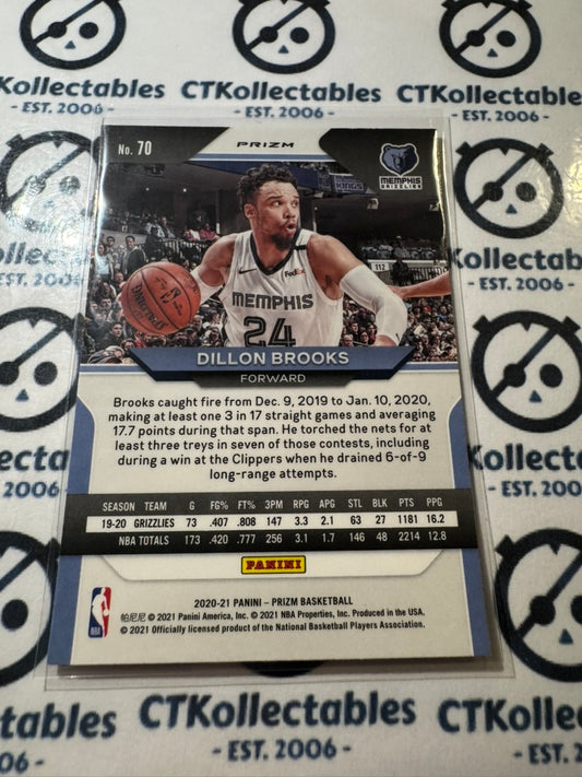 2020-21 NBA Panini Prizm Dillon Brooks Red Wave Prizm #70 Memphis