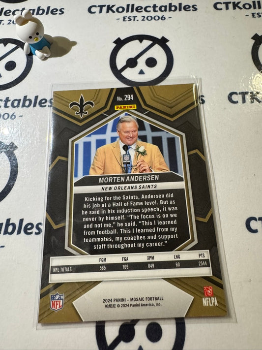 2024 PANINI NFL MOSAIC MORTEN ANDERSEN HALL OF FAME #294 SAINTS