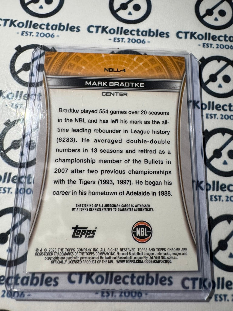 2022-23 Topps NBL Chrome Mark Bradtke LEGENDS Auto #52/99 Tigers