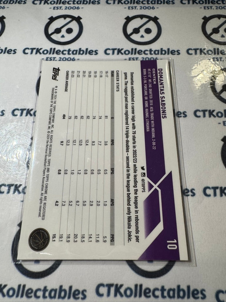 2023/24 Topps NBA Chrome Domantas Sabonis Pink Refractor #13 Kings