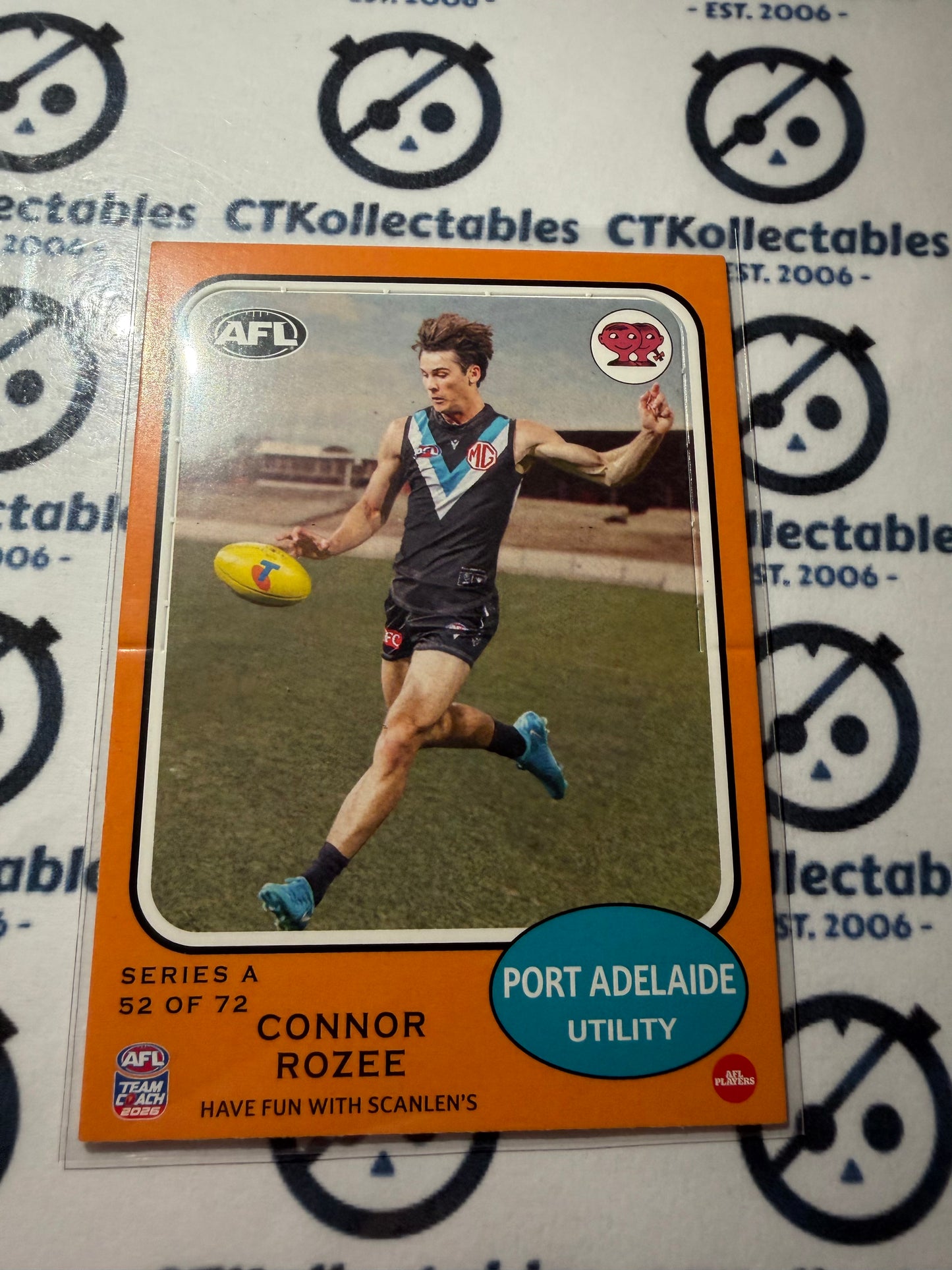 2026 Teamcoach AFL Scanlens Die-Cut Connor Rozee 52 of 72 Power