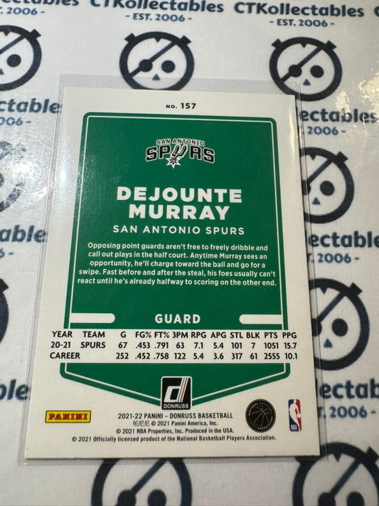 2021-22 NBA Donruss DeJounte Murray Green Laser #157 Spurs