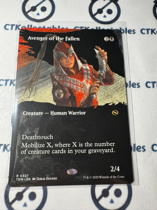 Magic The Gathering Tarkir Dragonstorm 0337 Avenger of the Fallen BORDERLESS R