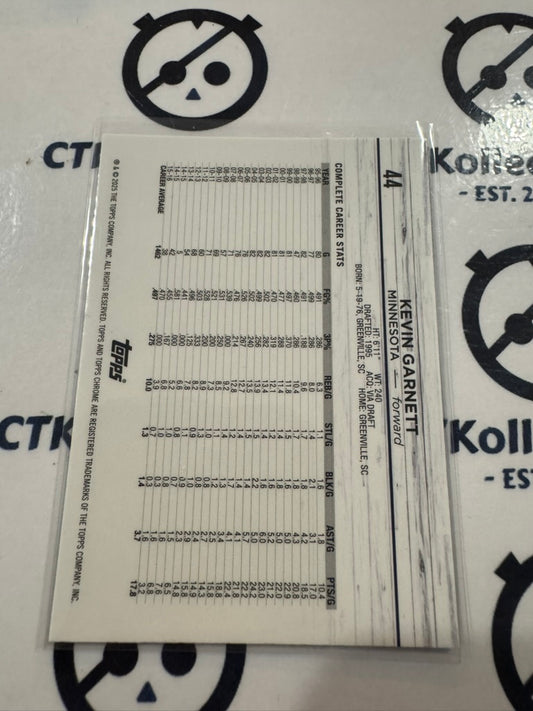 2024/25 Topps NBA Chrome Kevin Garnett Green Logo Refractor #44 Timverwolves