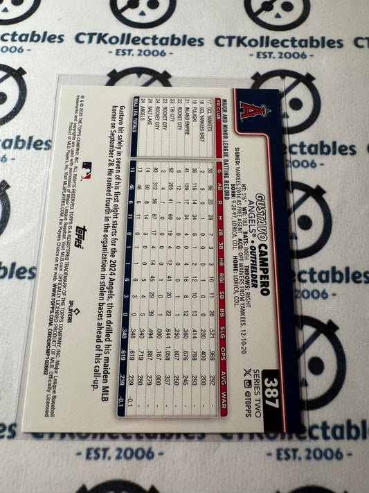 2025 Topps Series 2 Baseball Gustavo Campero rookie RC #387 Angels