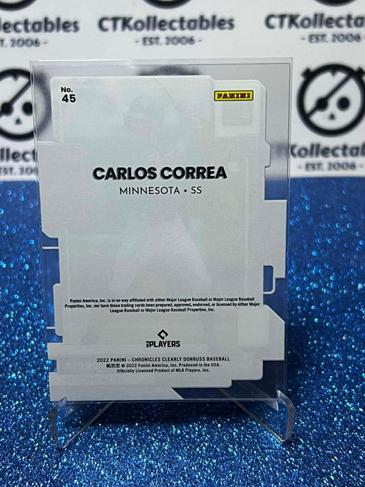 2022 Chronicles MLB Clearly Donruss #45 Carlos Correa Base Minnesota