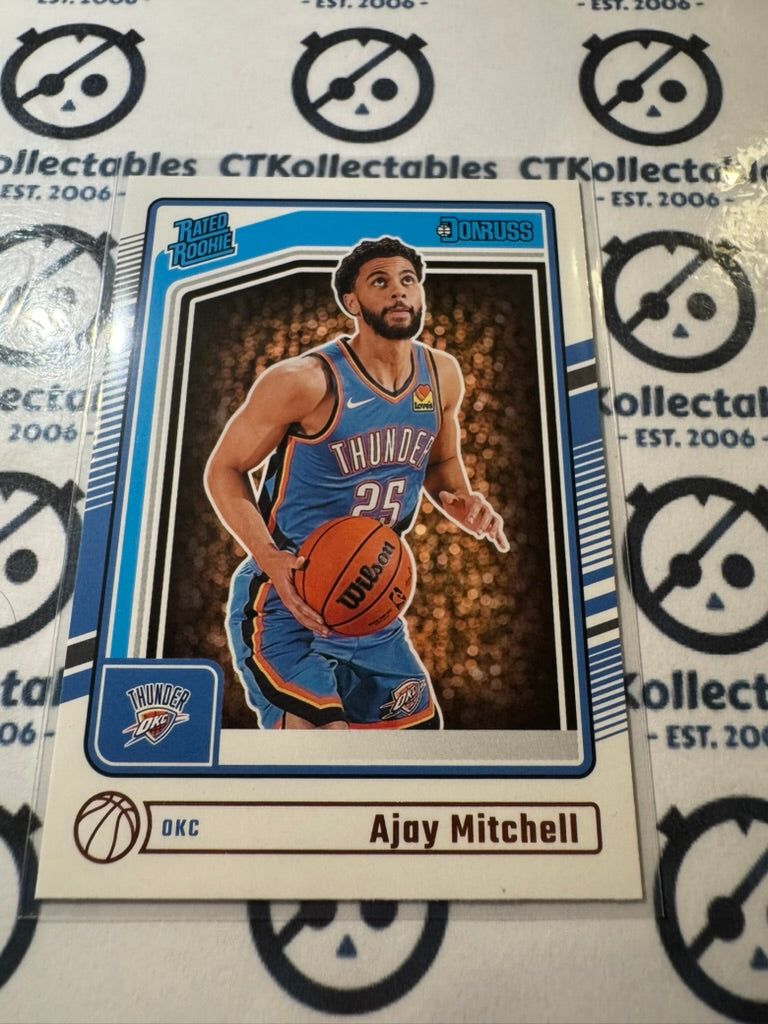 2024-25 NBA Panini Donruss Ajay Mitchell Rated rookie RC #218 OKC