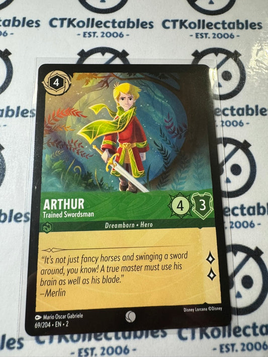2024 Disney Lorcana Floodborn Non-Foil #69 Arthur, Trained Swordsman – Common