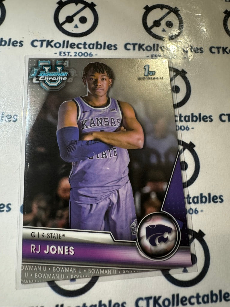 2023/24 Bowman Chrome University RJ Jones #37 1st Bowman
