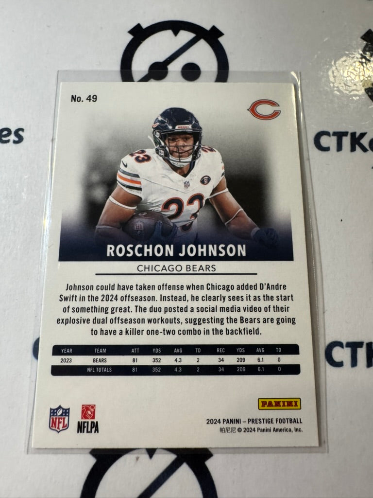 2024 NFL Prestige Dots Xtra Points #49 Roschon Johnson Chicago Bears