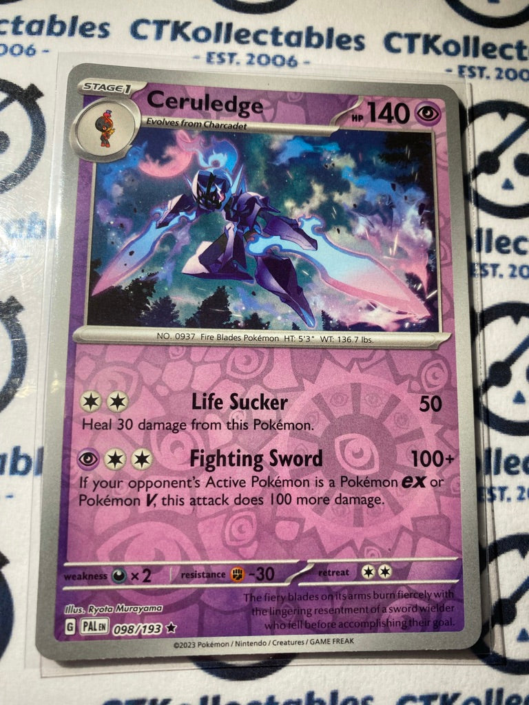 Ceruledge Reverse Holo #098/193 2023 Paldea Evolved Pokemon Card Ceruledge Reverse Holo #098/193 2023 Paldea Evolved Pokemon Card