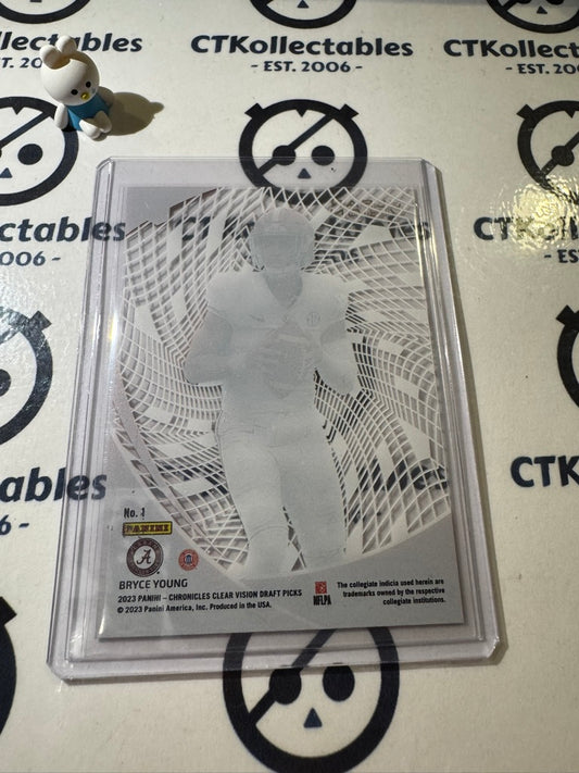 2023 NFL Panini Chronicles Draft Picks Clear Vision Bryce Young Silver 1 Alabama