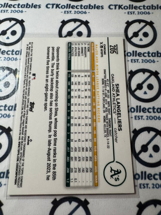 2024 Topps Chrome Baseball Shea Langeliers Refractor #205 Athletics