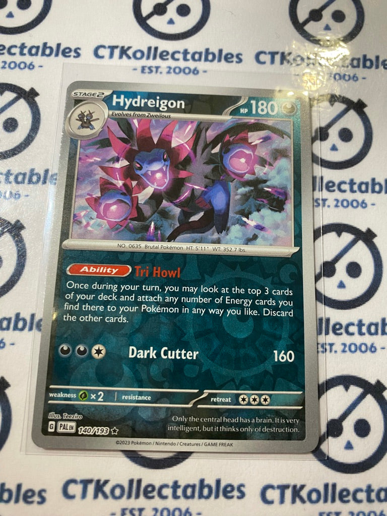 Hydreigon Reverse Holo #140/193 2023 Paldea Evolved Pokemon Card CTKollectables Hydreigon Reverse Holo #140/193 2023 Paldea Evolved Pokemon Card CTKollectables