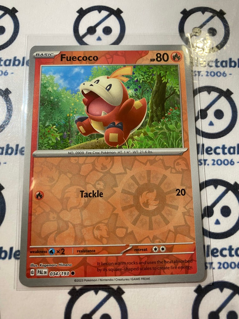 Fuecoco Reverse Holo #034/193 2023 Paldea Evolved Pokemon Card CTKollectables Fuecoco Reverse Holo #034/193 2023 Paldea Evolved Pokemon Card CTKollectables