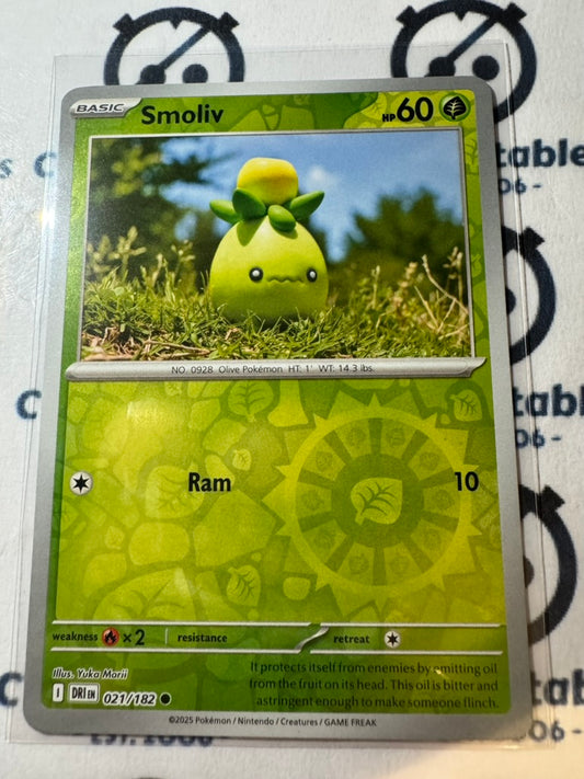 Smoliv Scarlet & Violet Destined Rivals #021/182 Reverse Holo Pokemon TCG