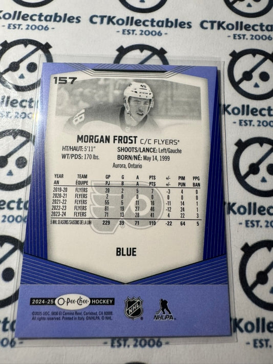 2024-25 O-Pee-Chee Hockey BLUE BORDER #157 Morgan Frost Philadelphia Flyers