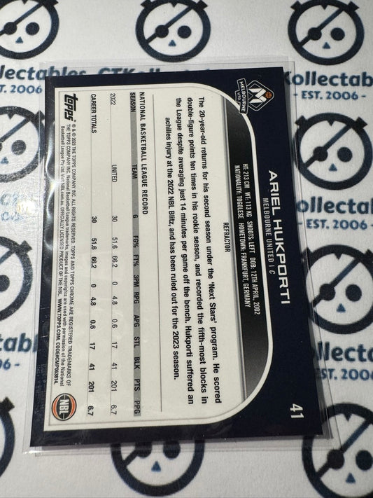 2022-23 Topps NBL Chrome Ariel Hukporti Refractor #41 United