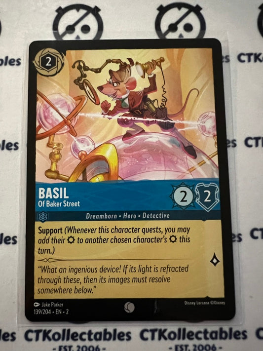 2024 Disney Lorcana Floodborn Non-Foil #139 Basil, Of Baker Street – Common