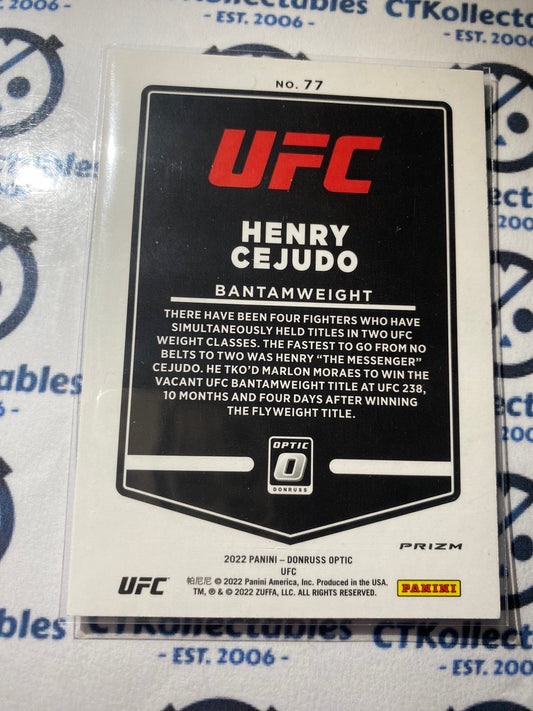 2022 UFC Panini Optic Henry Cejudo Silver Holo Prizm #77 Banamweight