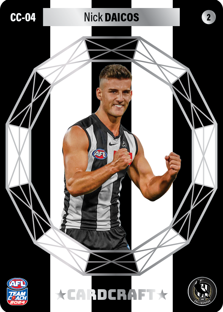 2024 AFL Teamcoach Card Craft - Nick Daicos CC-04 Cheering Magpies