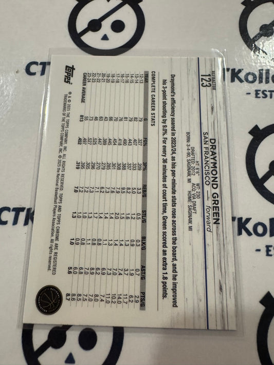 2024/25 Topps NBA Chrome Draymond Green Refractor #123 Warriors